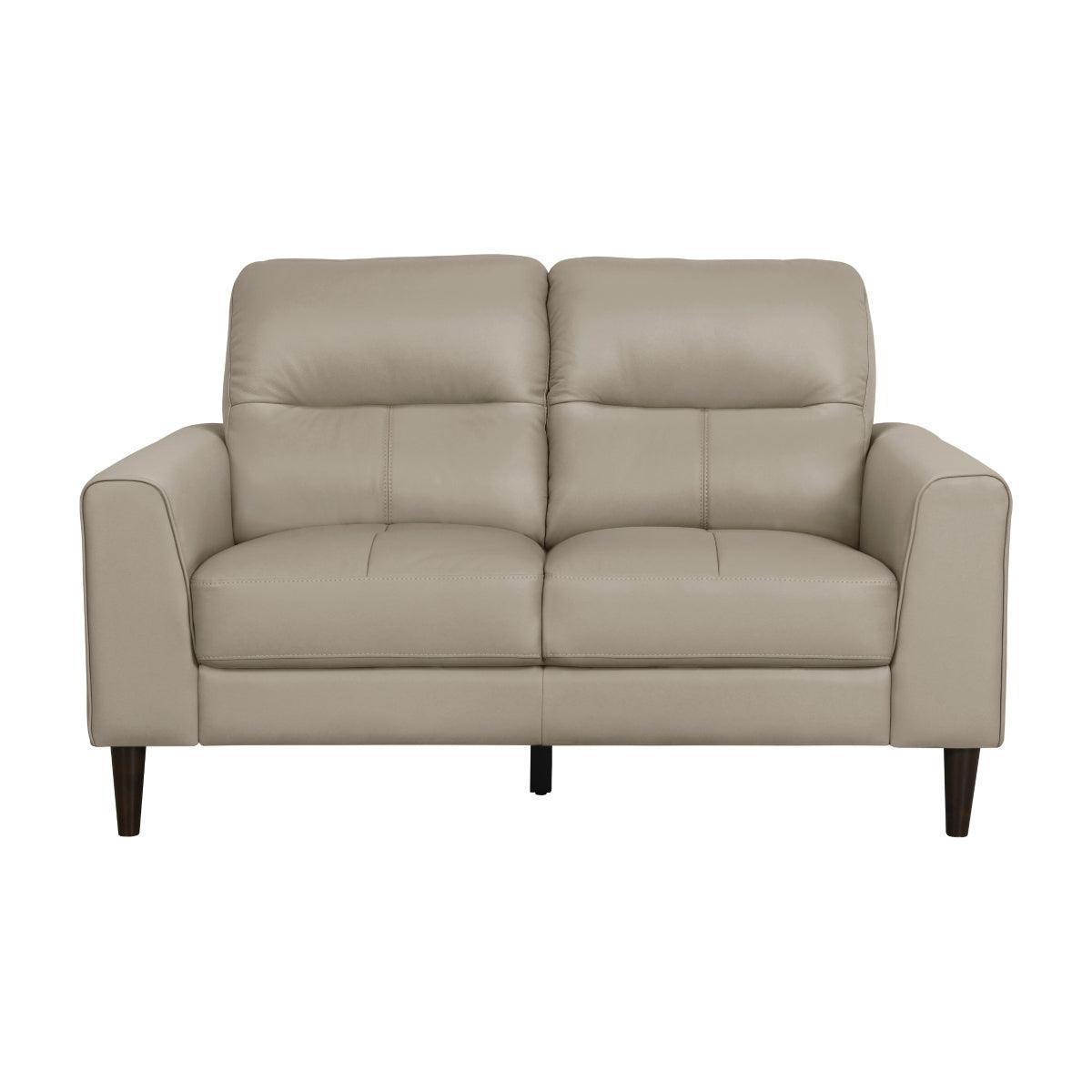 Lewes Latte Leather Loveseat
