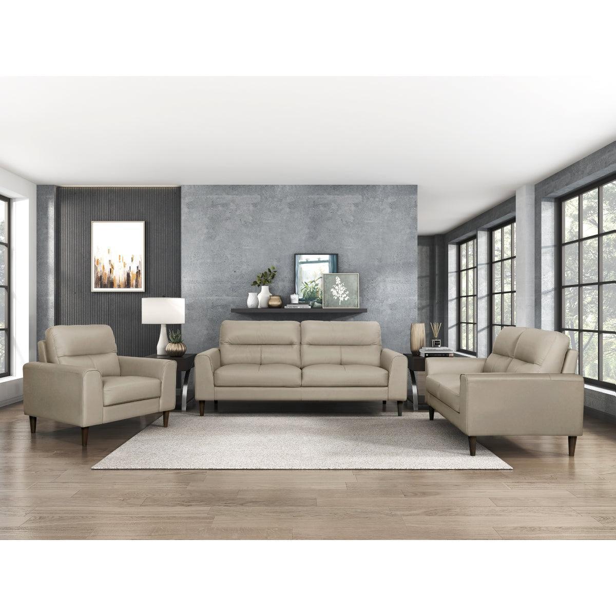 Lewes Latte Leather Sofa