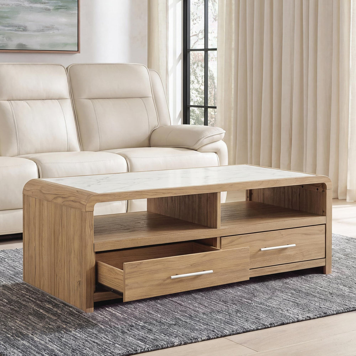 Dovander White/Natural Coffee Table — product image 8