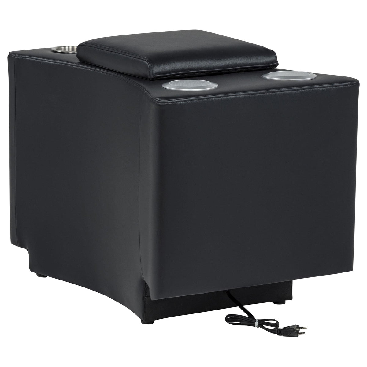 Madden Faux Leather Bluetooth Audio Console with Power Outlet Black — product image 6