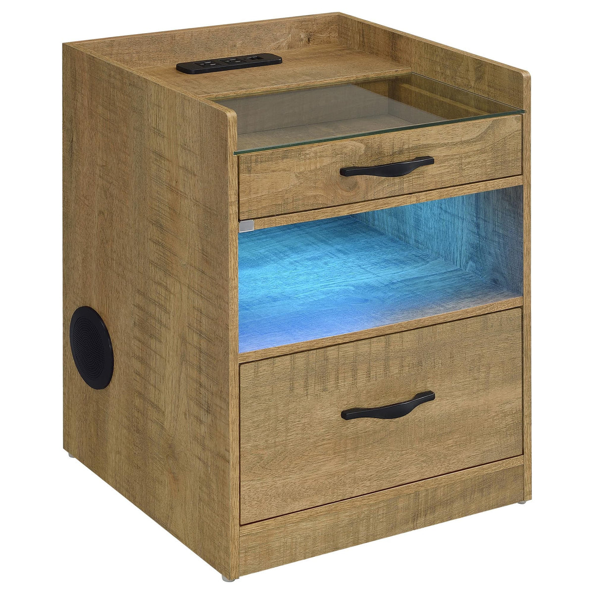 Furda Mango 2-Drawer LED Nightstand with Speaker — product image 2