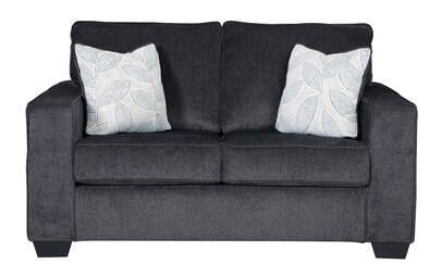 Ashley Slate Modern Contemporary Solid Wood Fabric Upholstered Sofa & Loveseat Set - Ella Furniture