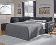 Altari Slate Chenille 2-Piece Sleeper Sectional With Chaise 87213S4 - Ella Furniture