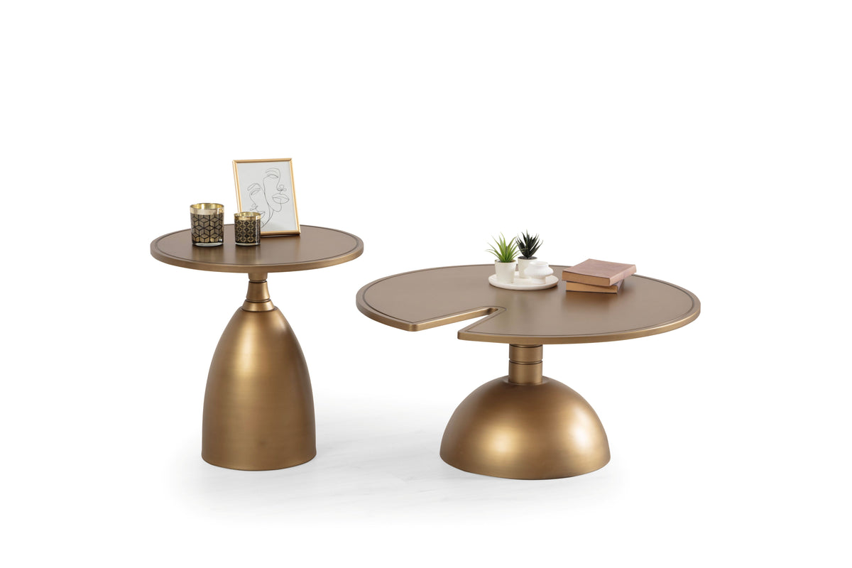 Pomela Gold 2-Piece Coffee Table Set