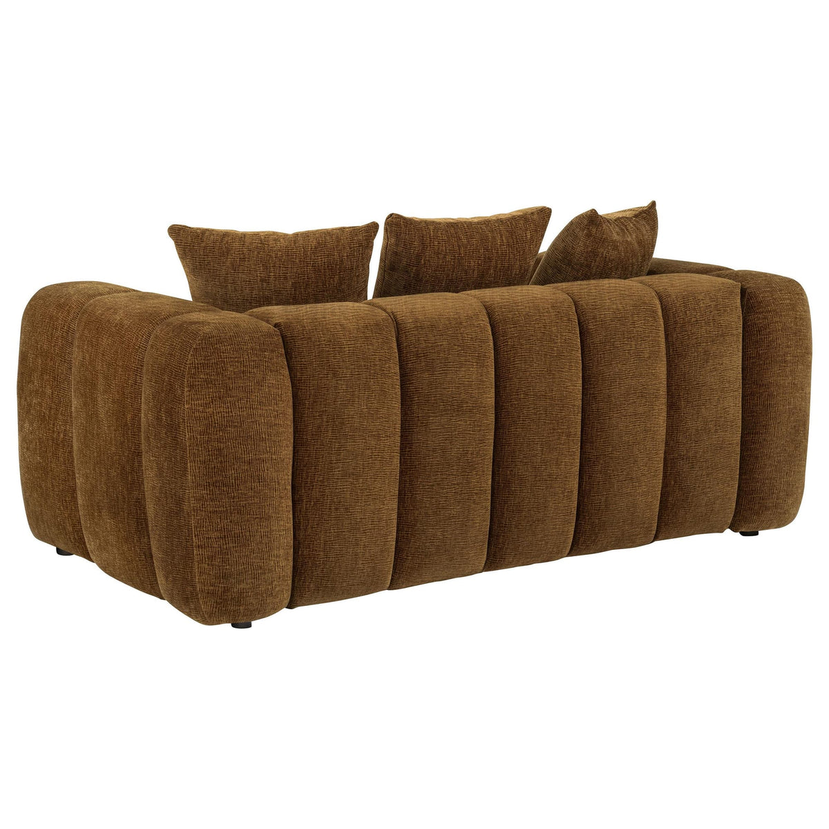 Lazaro 3-piece Fabric Upholstered Wide Channel Sofa Set Bronze — product image 9