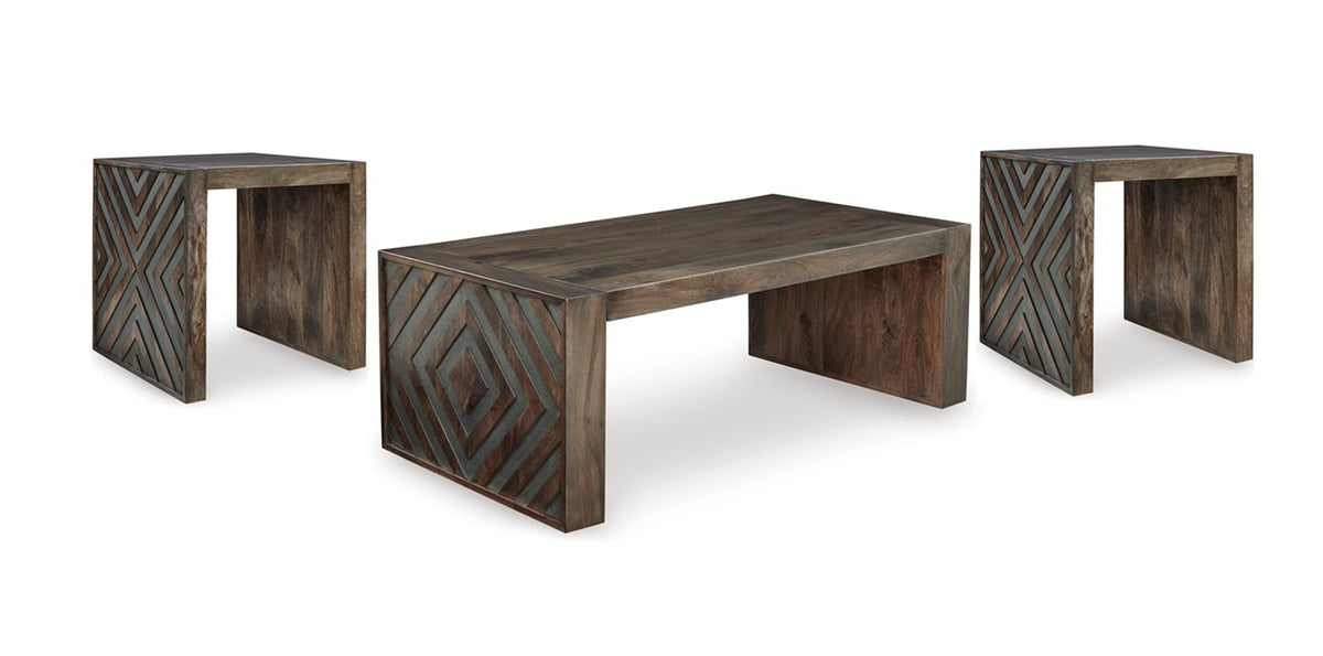 Brown 3-Piece Coffee Table Set — product view
