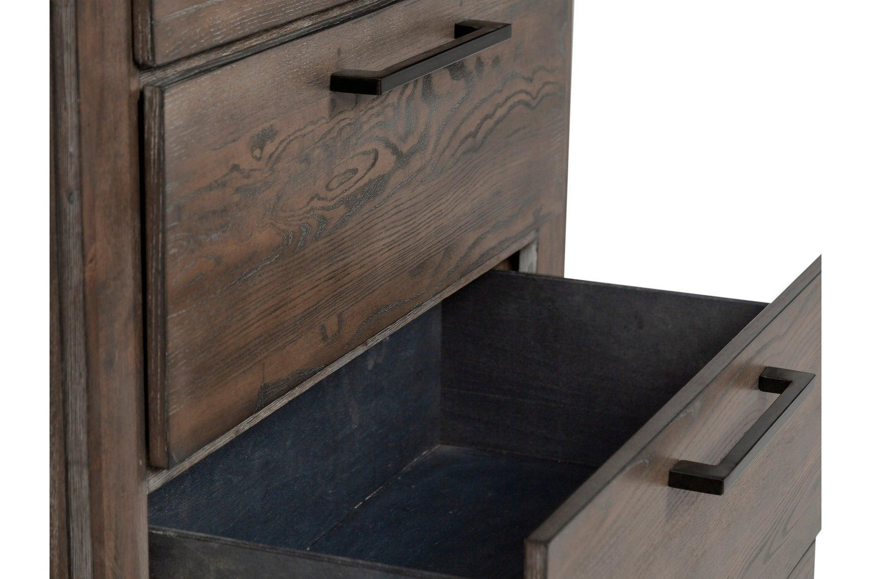 Gray Modern Traditional Solid Wood Veneers Fabric Upholstered Tufted Shelves Bedroom Set - Ella Furniture