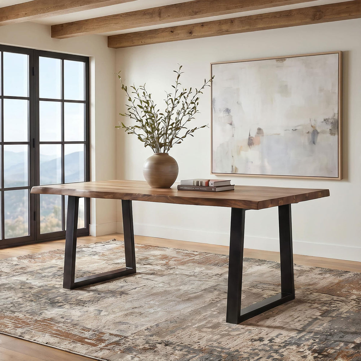 Selwyn 80-inch Live Edge Solid Wood Dining Table Light Sheesham — product image 2
