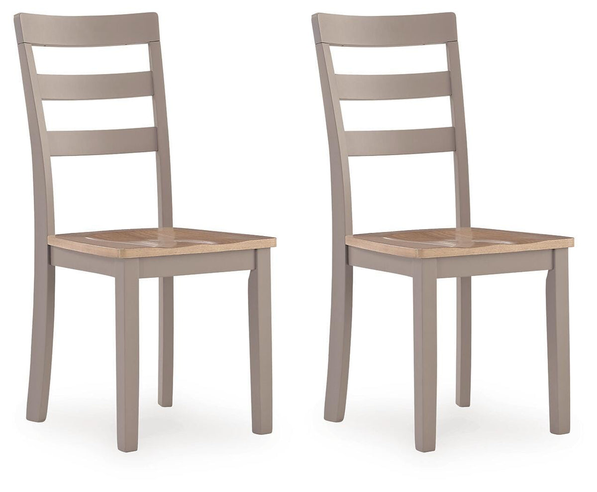 Harperfeld Natural/Gray Dining Chair — angled view