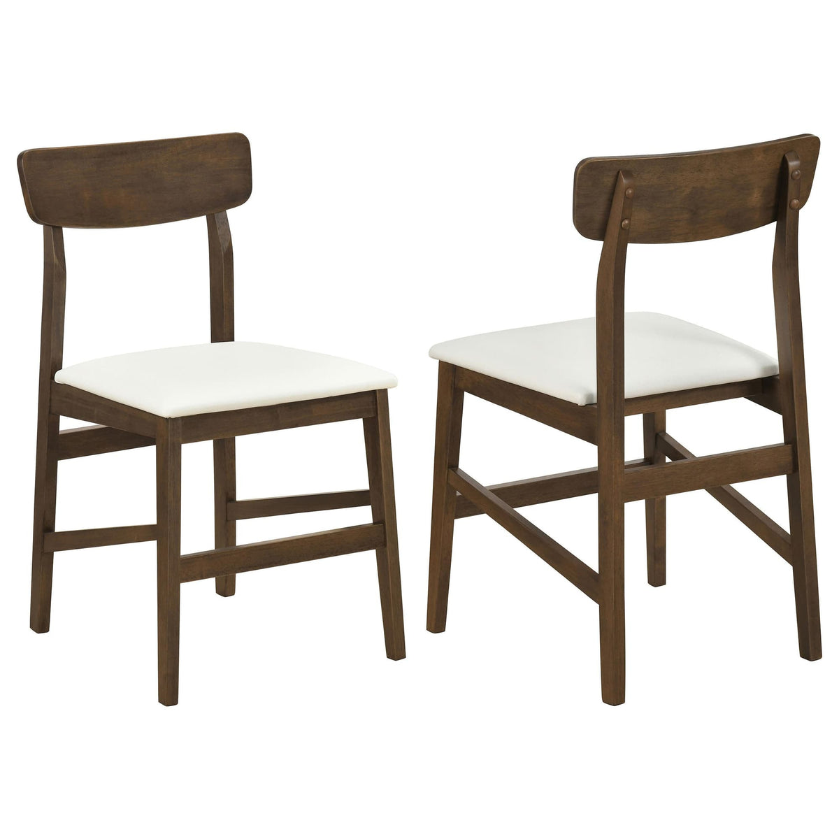 Merrin Dining Side Chair Off White and Walnut (Set of 2) — product view