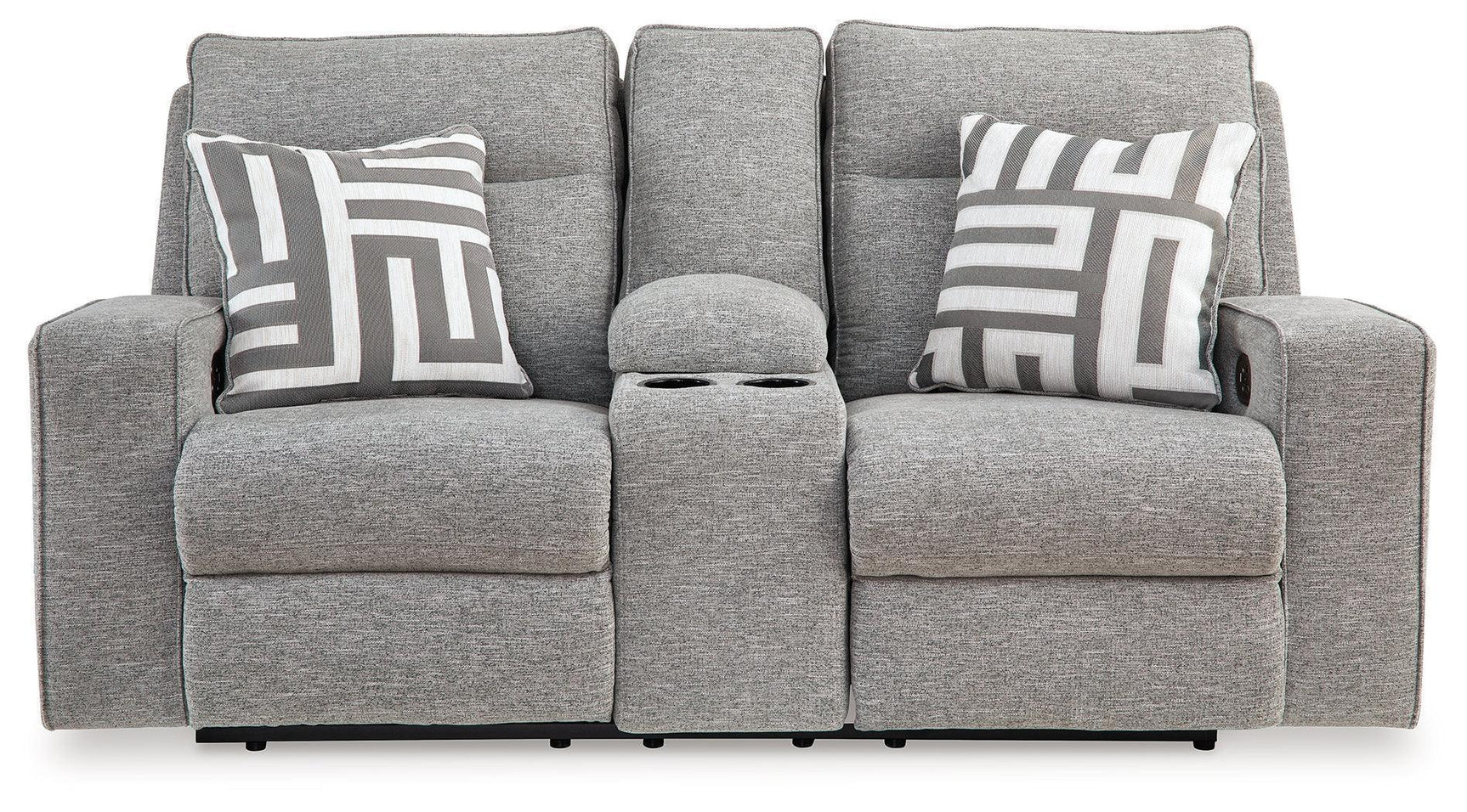 Biscoe Pewter Textured Nuvella® Power Reclining Loveseat