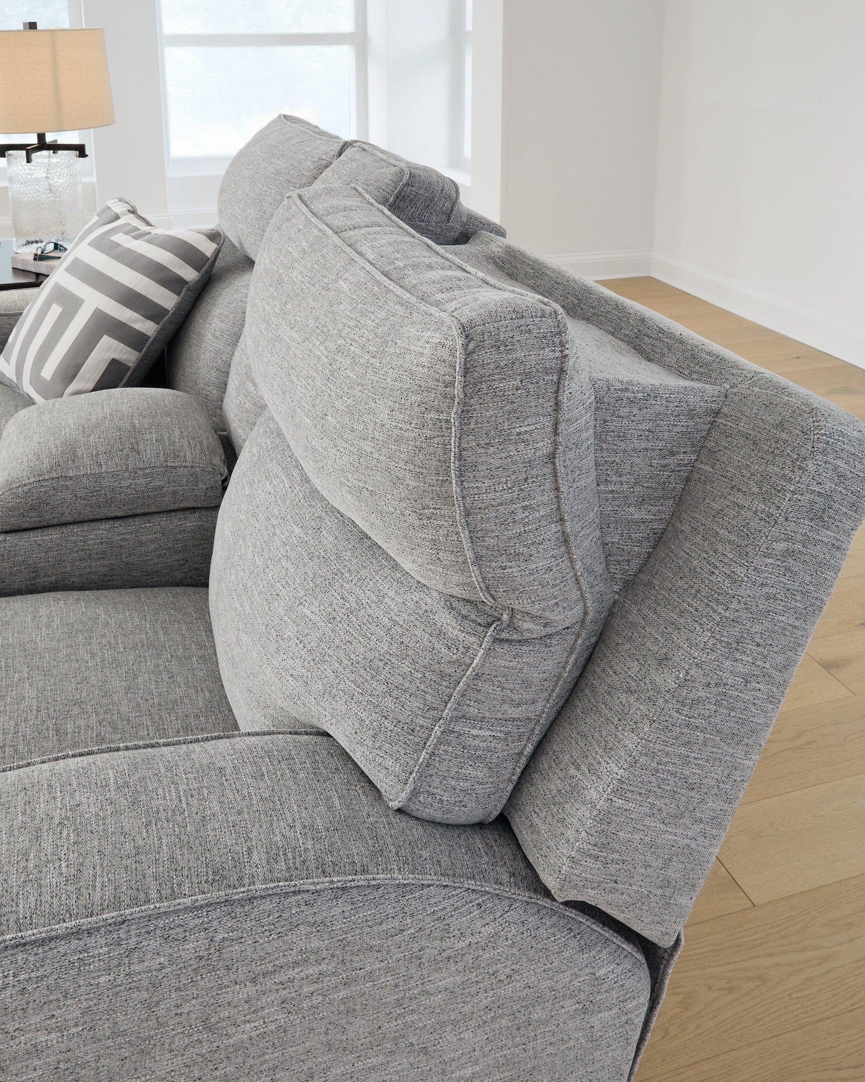 Biscoe Pewter Textured Nuvella® Power Reclining Loveseat