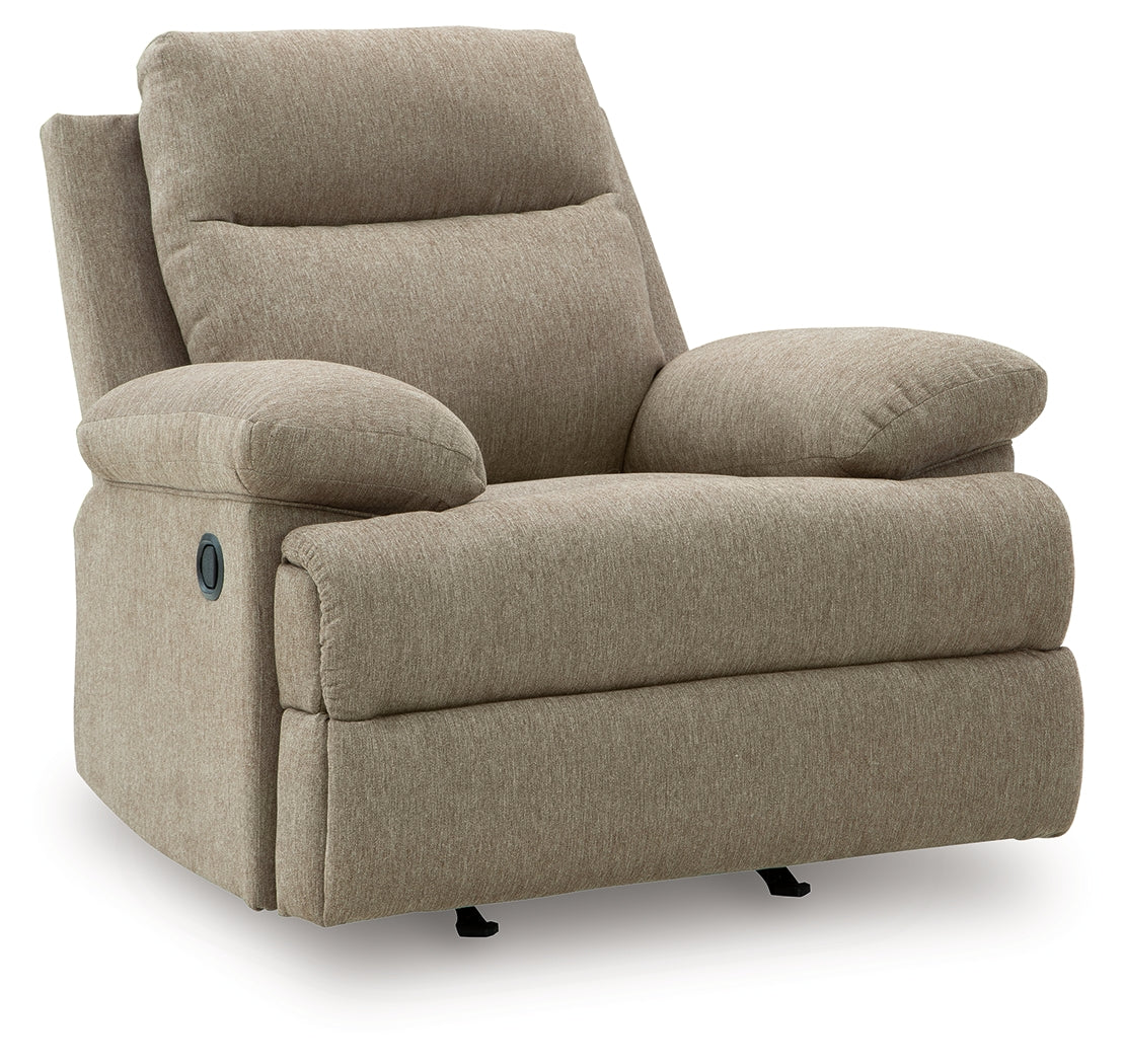 Side-Swipe Mocha Chenille Recliner