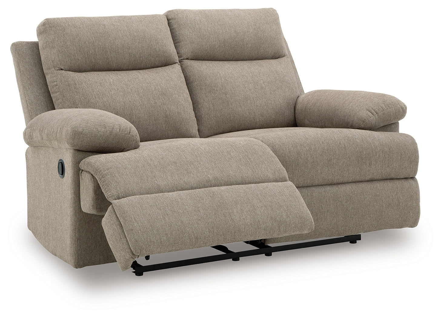 Side-Swipe Mocha Chenille Reclining Loveseat