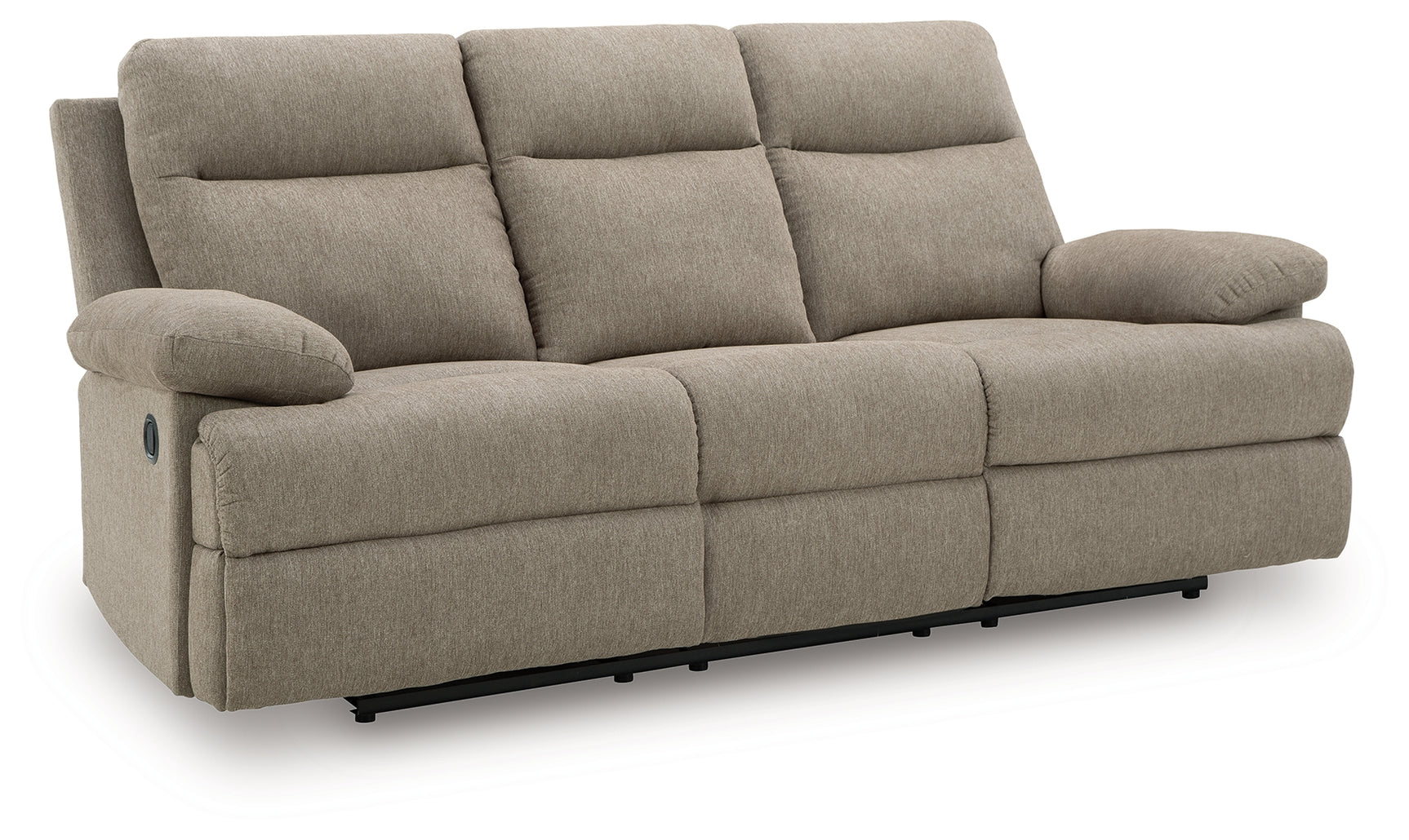 Side-Swipe Mocha Chenille Reclining Sofa with Drop Down Table