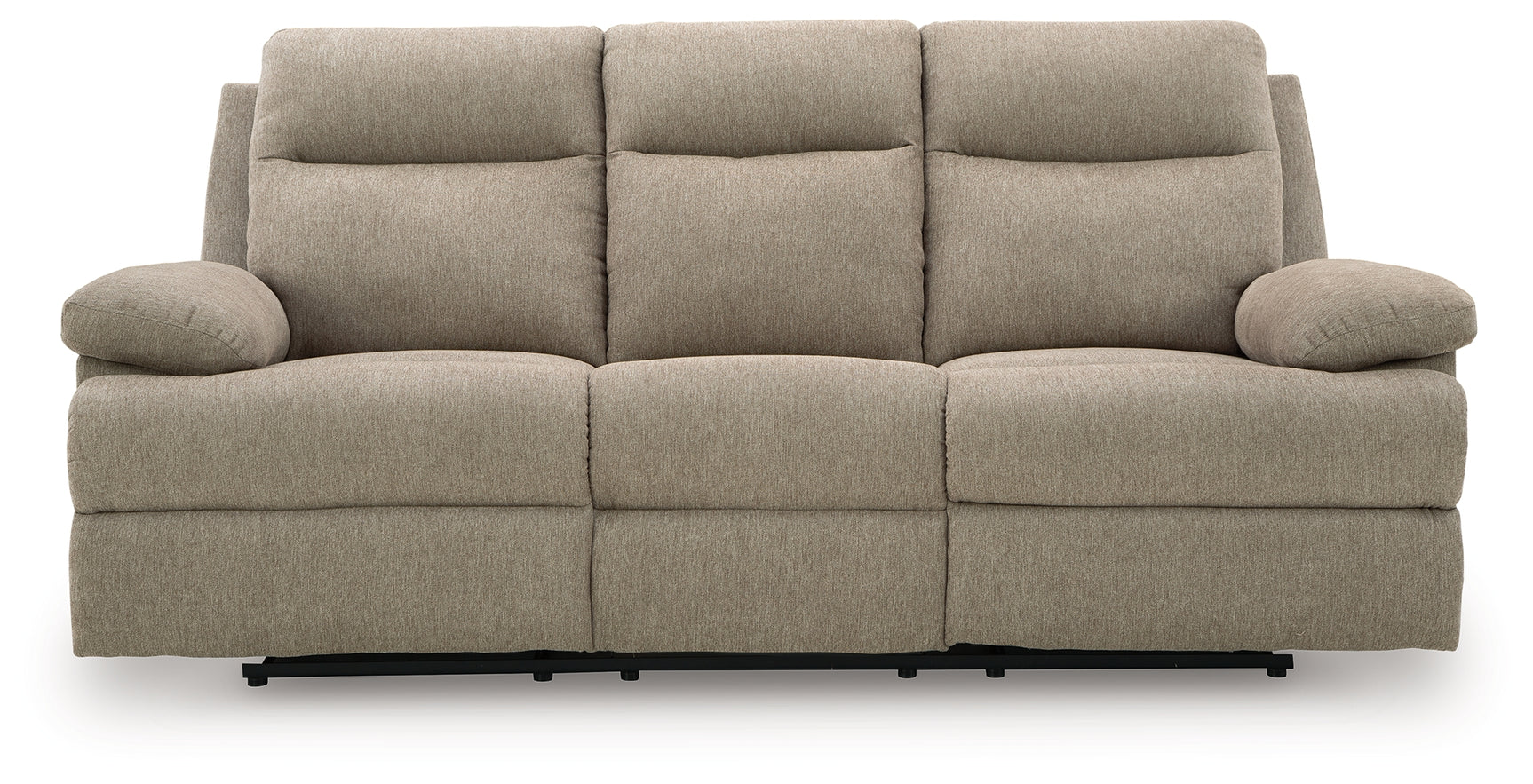 Side-Swipe Mocha Chenille Reclining Sofa with Drop Down Table