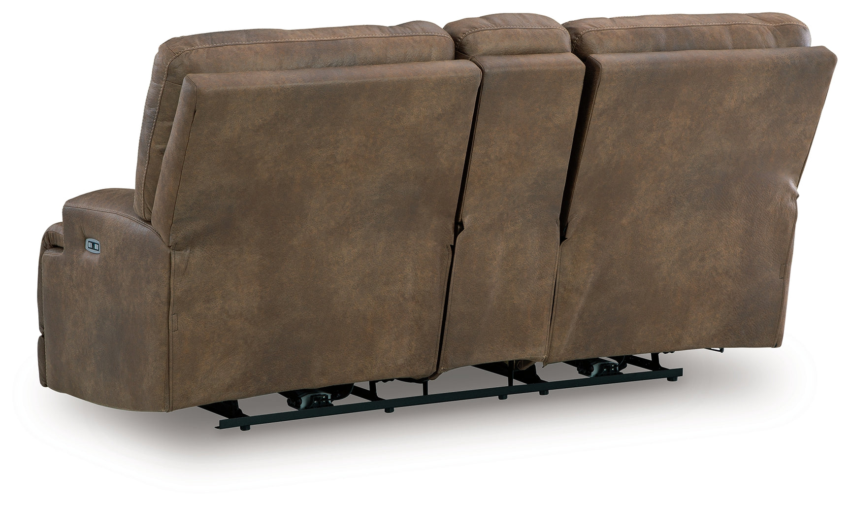 Beckley Place Earth Faux Leather Power Reclining Loveseat with Console
