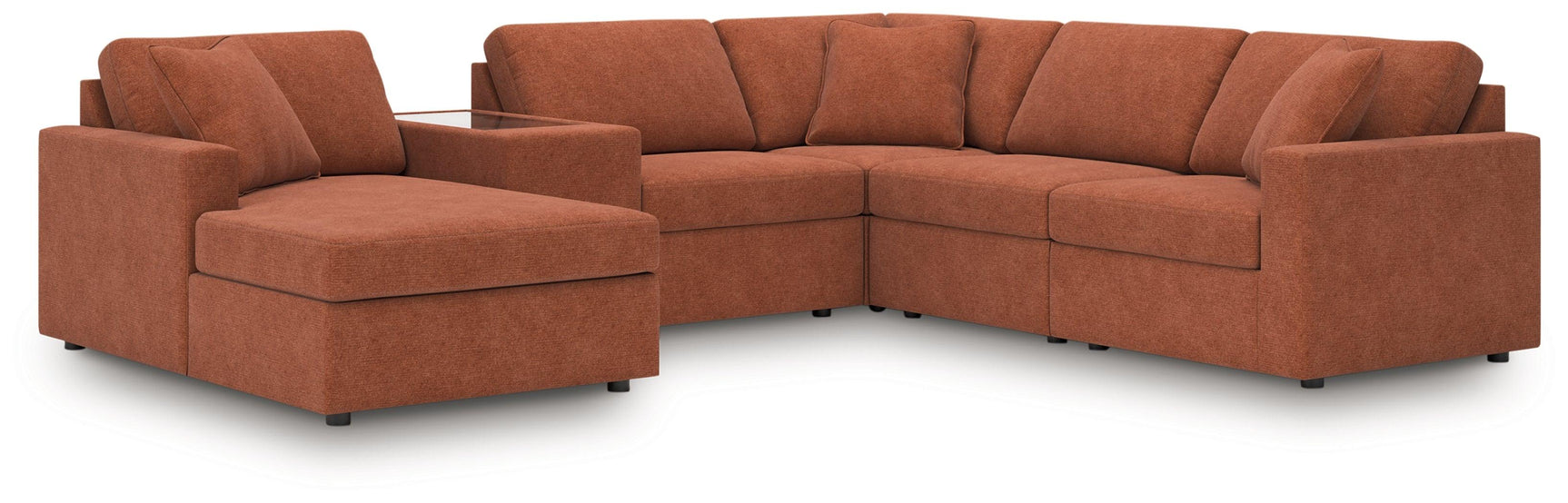 Modmax Spice Performance Fabric,Next-Gen Nuvella™ 6-Piece Sectional with Chaise