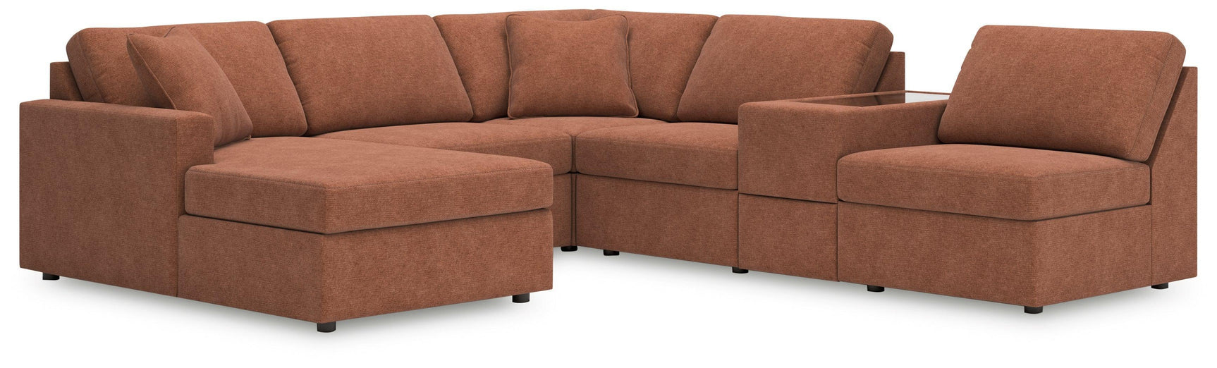 Modmax Spice Performance Fabric,Next-Gen Nuvella™ 6-Piece Sectional with Chaise