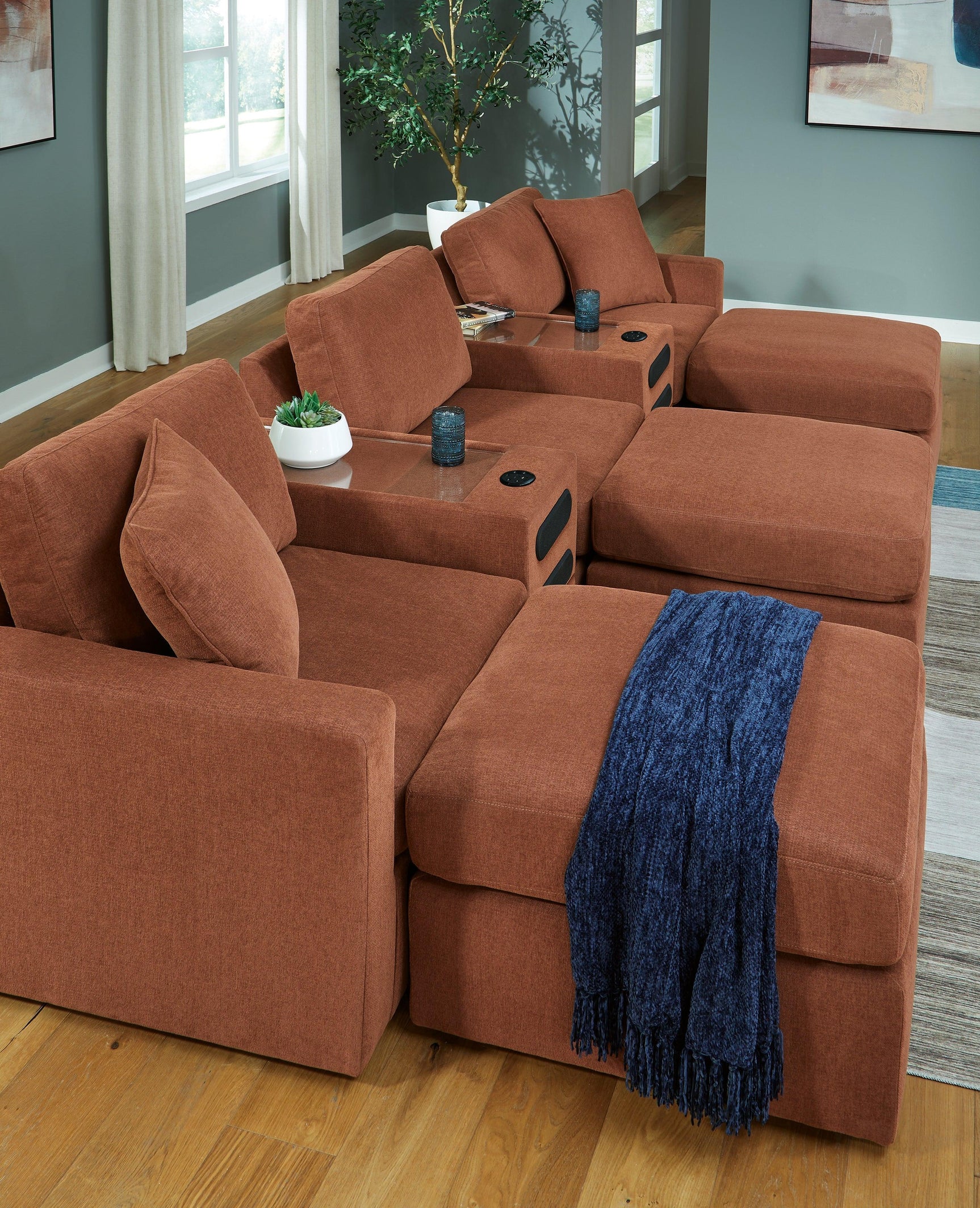 Pillar Spice Peak 5-Piece Sectional With Ottoman