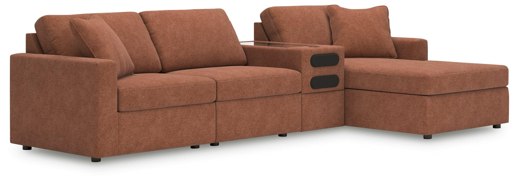 Modmax Spice Performance Fabric,Next-Gen Nuvella™ 4-Piece Sectional with Chaise