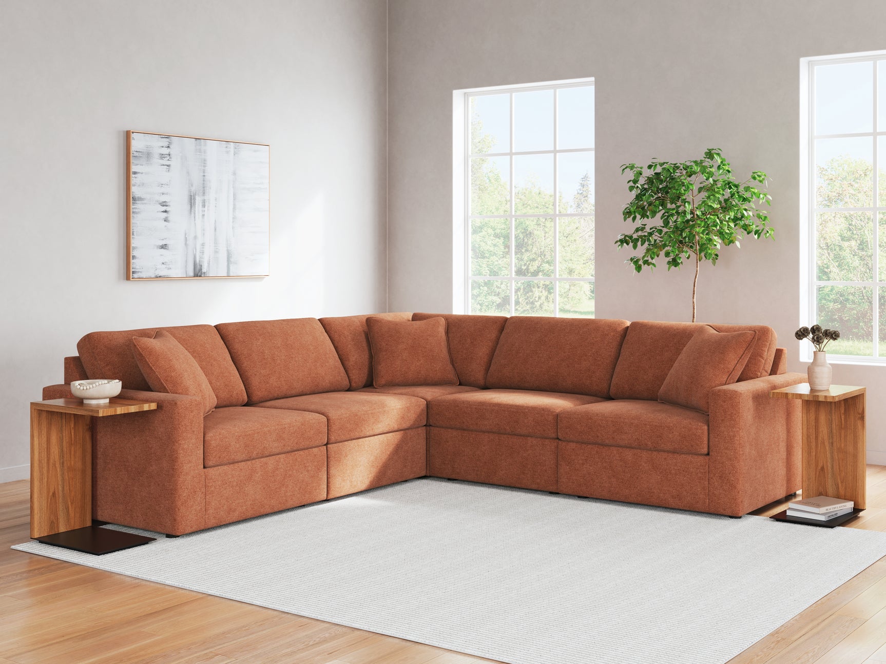 Modmax Spice Performance Fabric,Next-Gen Nuvella™ 5-Piece Sectional