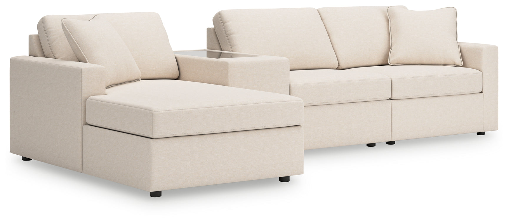 Modmax Oyster Performance Fabric,Next-Gen Nuvella™ 4-Piece Sectional with Chaise