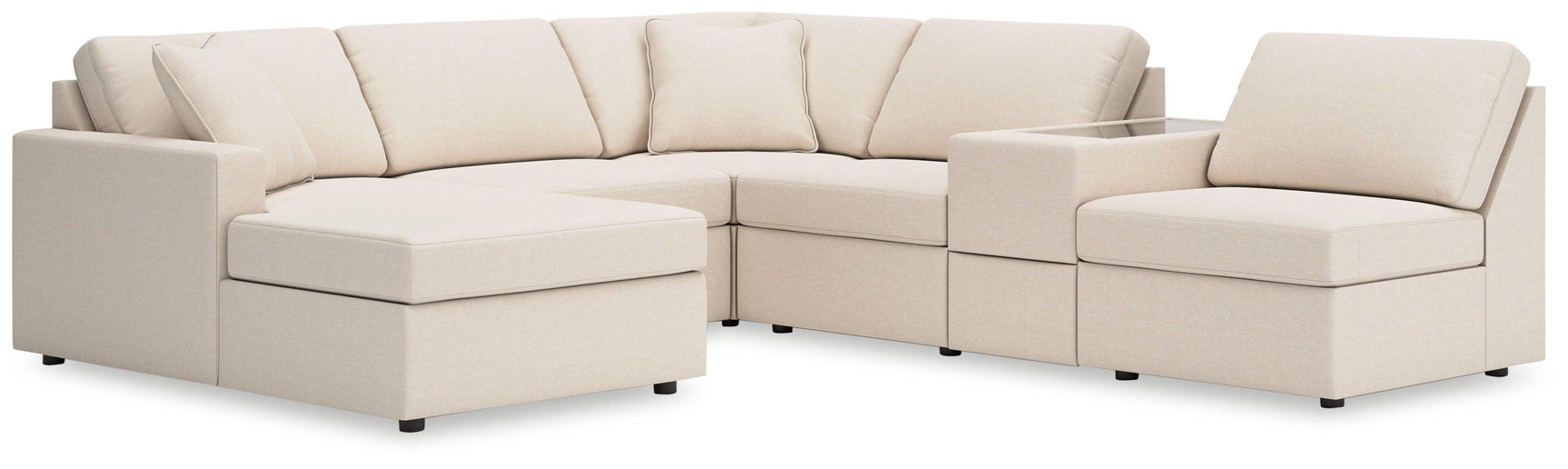 Modmax Oyster Nuvella® 6-Piece Sectional with Chaise