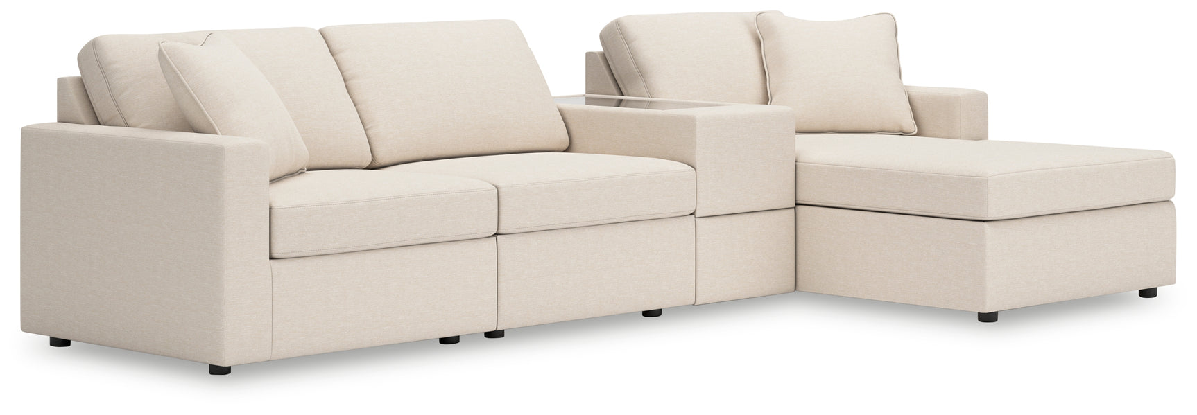 Modmax Oyster Performance Fabric,Next-Gen Nuvella™ 4-Piece Sectional with Chaise