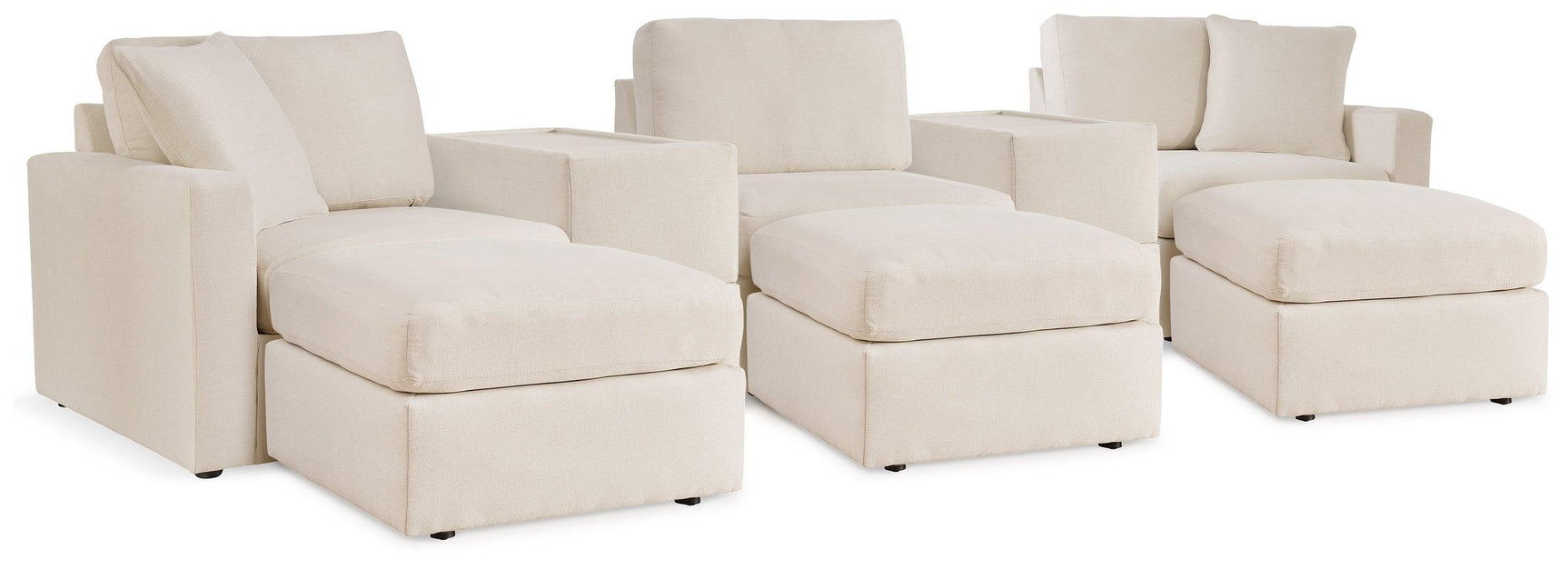 Pillar Oyster Peak 5-Piece Sectional With Ottoman