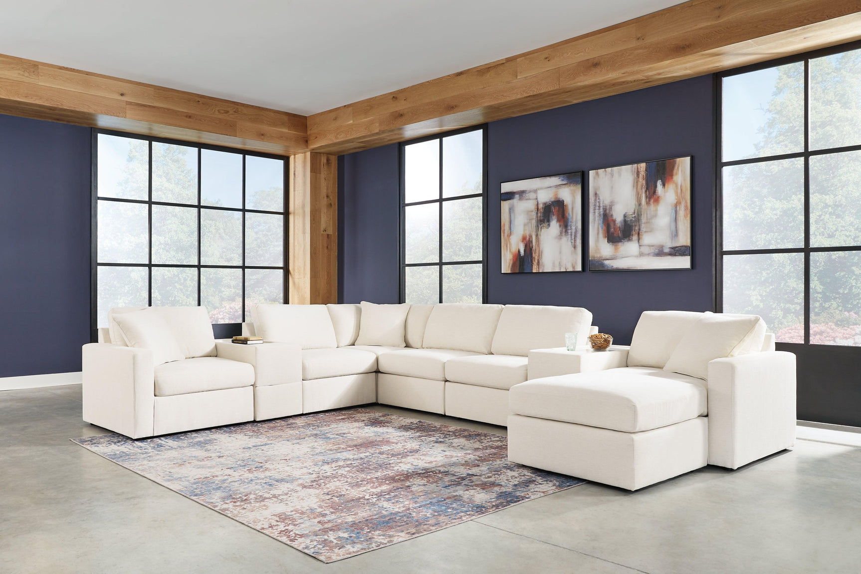 Pillar Oyster Peak 8-Piece Sectional With Ottoman