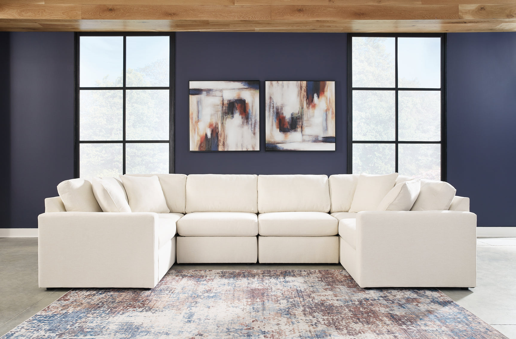 Modmax Oyster Performance Fabric,Next-Gen Nuvella™ 6-Piece Sectional