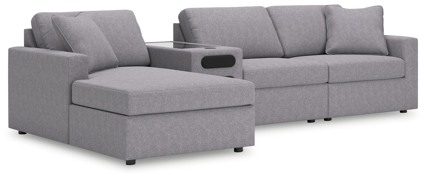 Modmax Granite Performance Fabric,Next-Gen Nuvella™ 4-Piece Sectional with Chaise