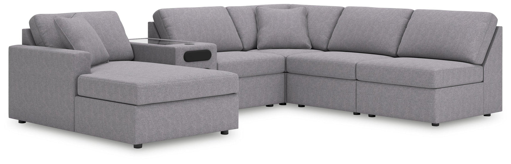 Modmax Granite Performance Fabric,Next-Gen Nuvella™ 6-Piece Sectional with Chaise