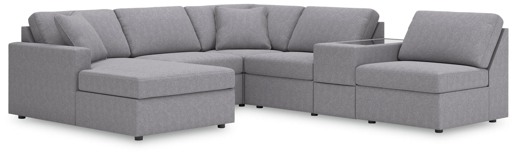 Modmax Granite Performance Fabric,Next-Gen Nuvella™ 6-Piece Sectional with Chaise