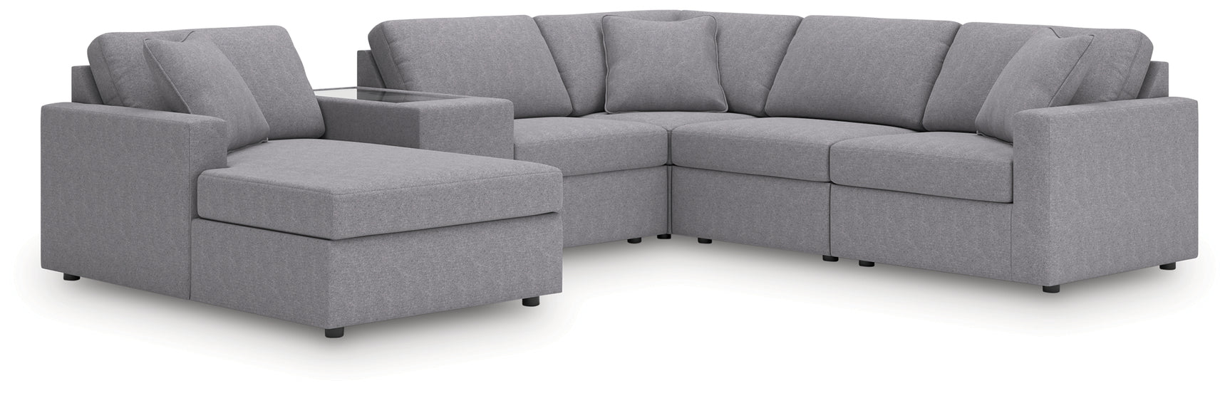Modmax Granite Performance Fabric,Next-Gen Nuvella™ 6-Piece Sectional with Chaise