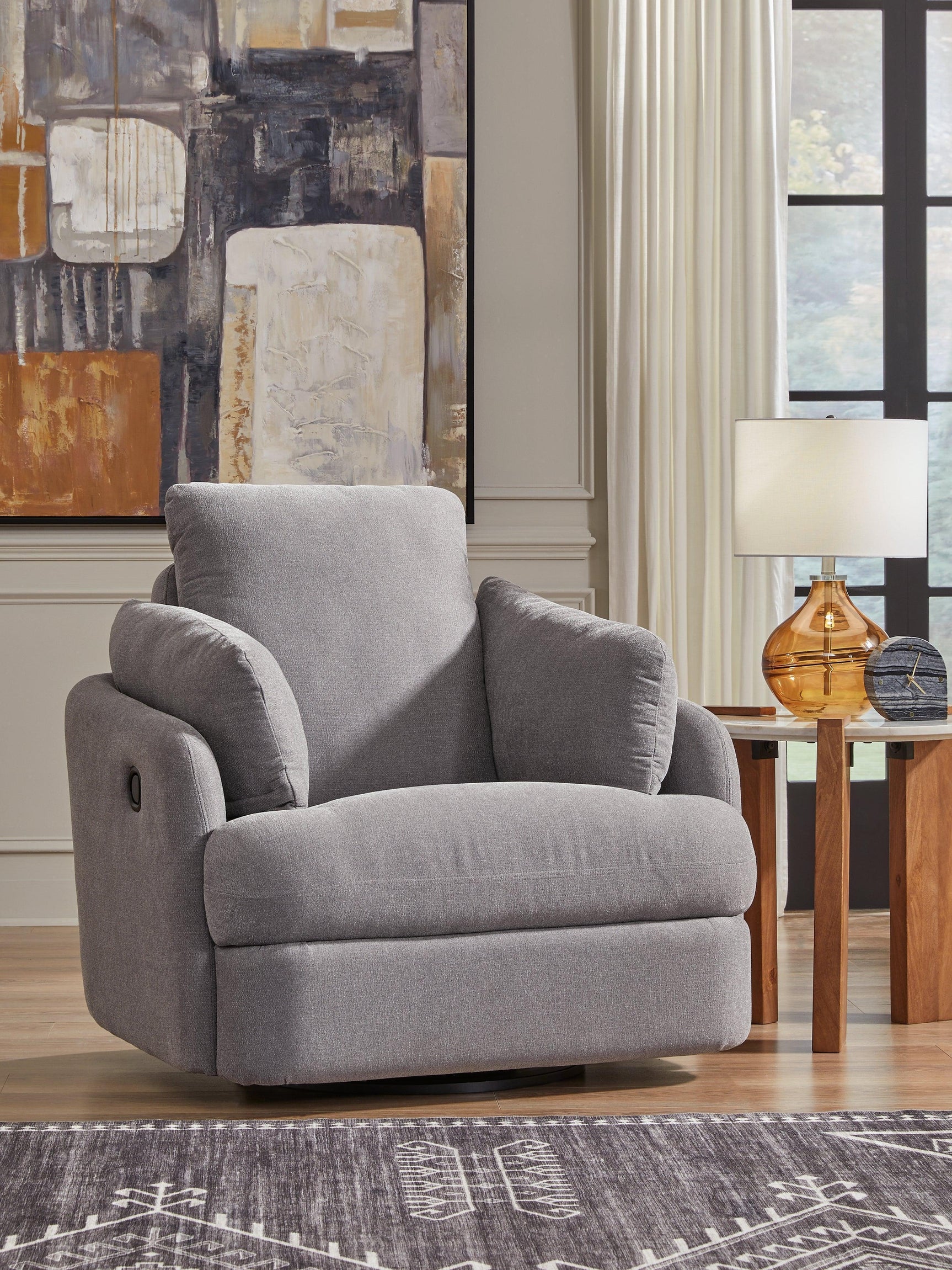 Modmax Granite Performance Fabric,Next-Gen Nuvella™ Swivel Glider Chair
