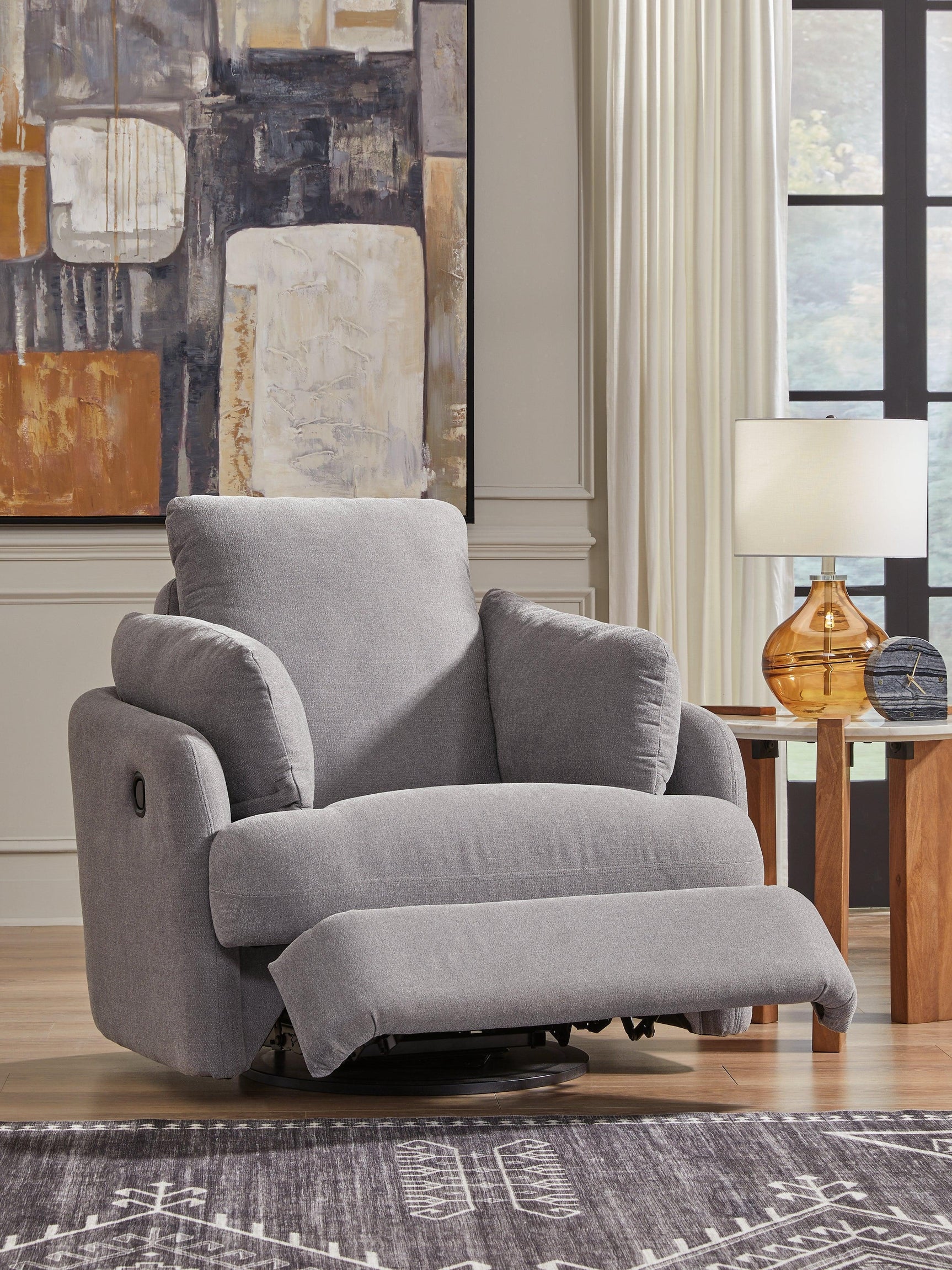 Modmax Granite Performance Fabric,Next-Gen Nuvella™ Swivel Glider Chair