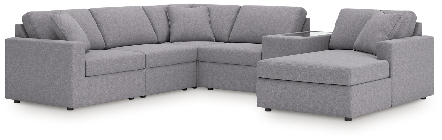 Modmax Granite Performance Fabric,Next-Gen Nuvella™ 6-Piece Sectional with Chaise