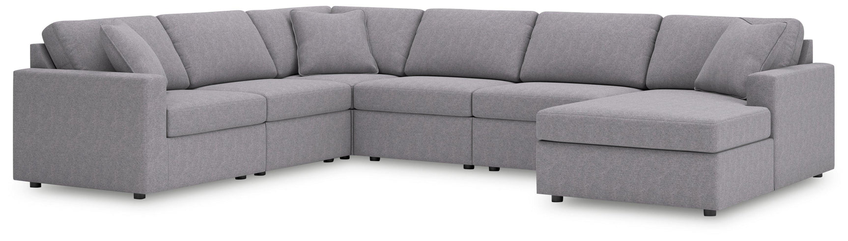 Modmax Granite Performance Fabric,Next-Gen Nuvella™ 6-Piece Sectional with Chaise