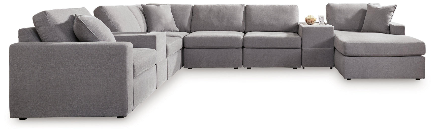 Modmax Granite Performance Fabric,Next-Gen Nuvella™ 8-Piece Sectional with Chaise