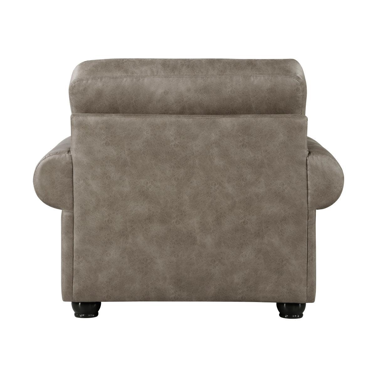 Franklin Gray Traditional Solid Wood And Plywood Polished Microfiber Upholstery Chair - Ella Furniture