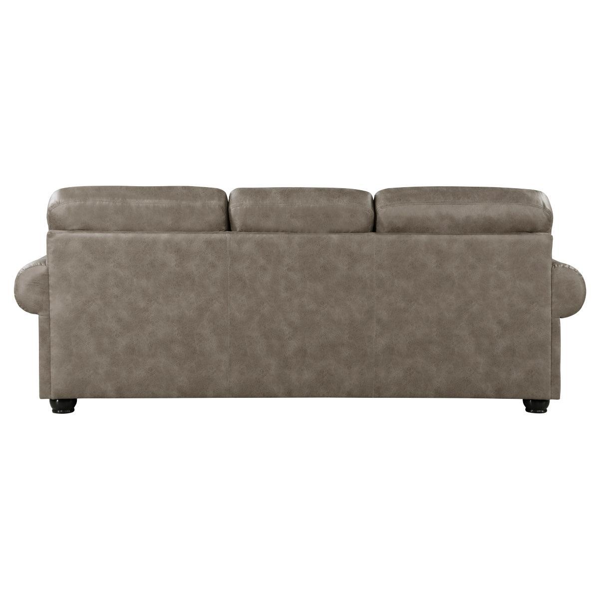 Franklin Gray Traditional Solid Wood And Plywood Polished Microfiber Upholstery Sofa - Ella Furniture