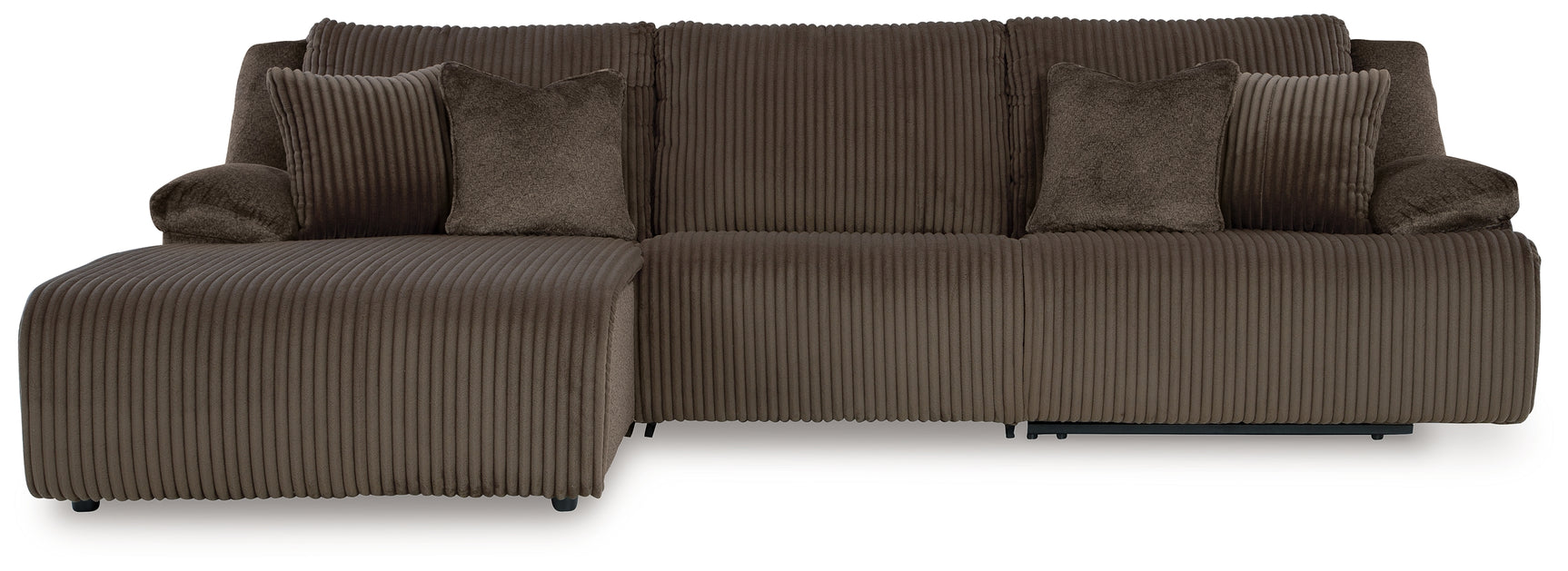 Top Tier Chocolate 3-Piece Sectional Sofa Chaise