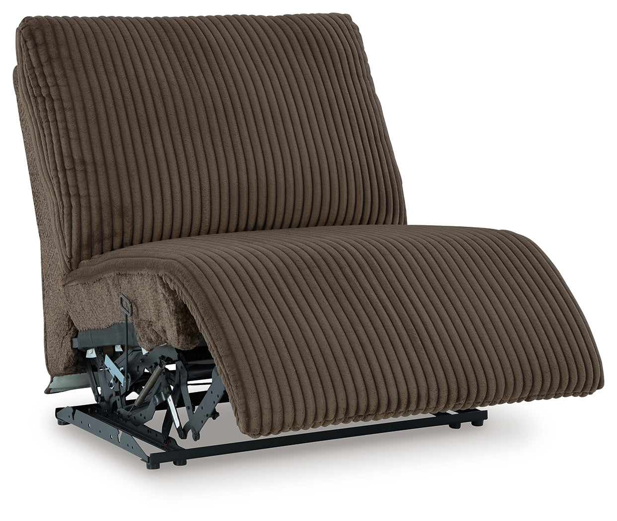 Top Tier Chocolate Velvet 3-Piece Reclining Sofa Chaise Sectional