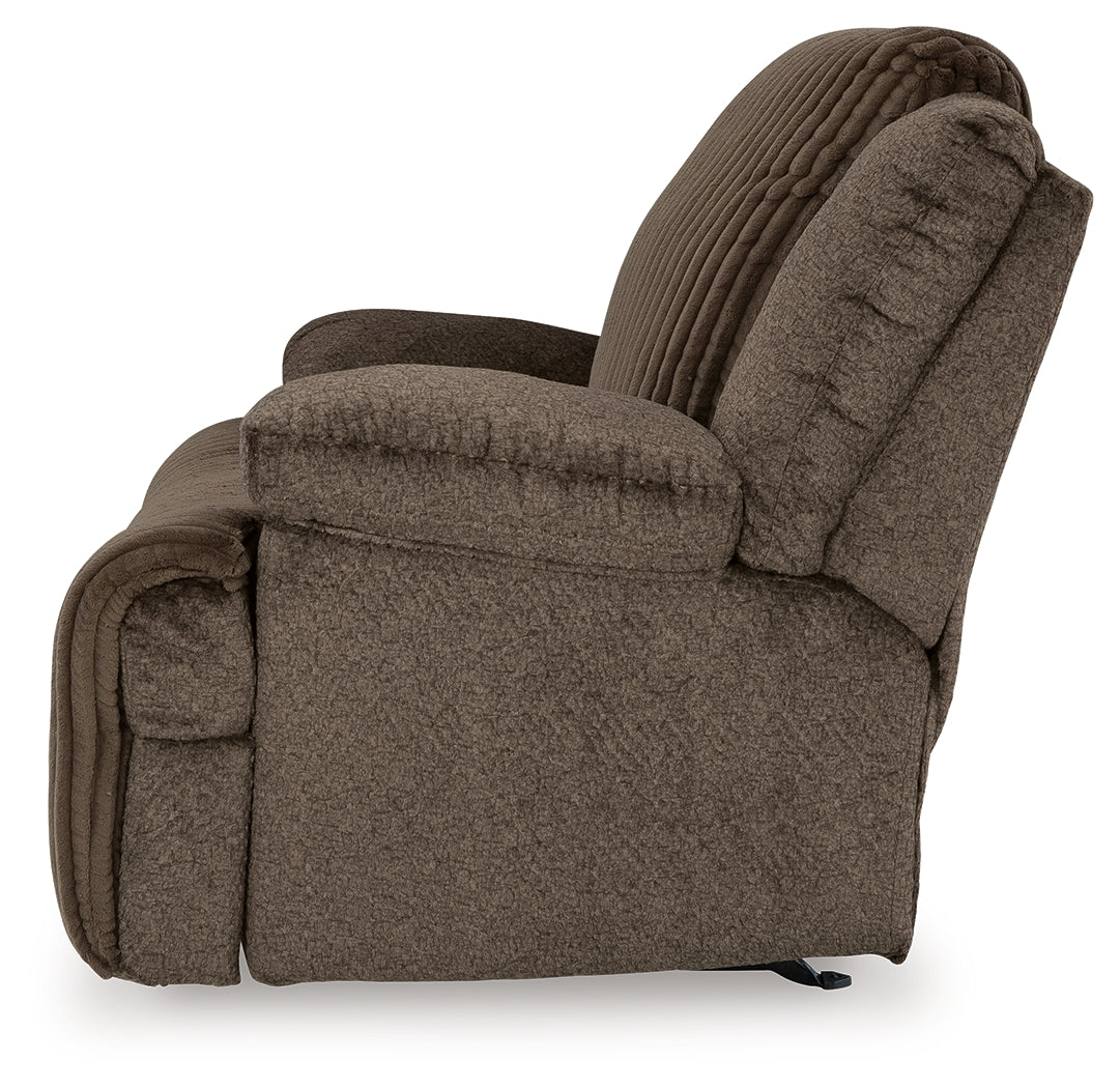 Top Chocolate Tier Sofa and Recliner