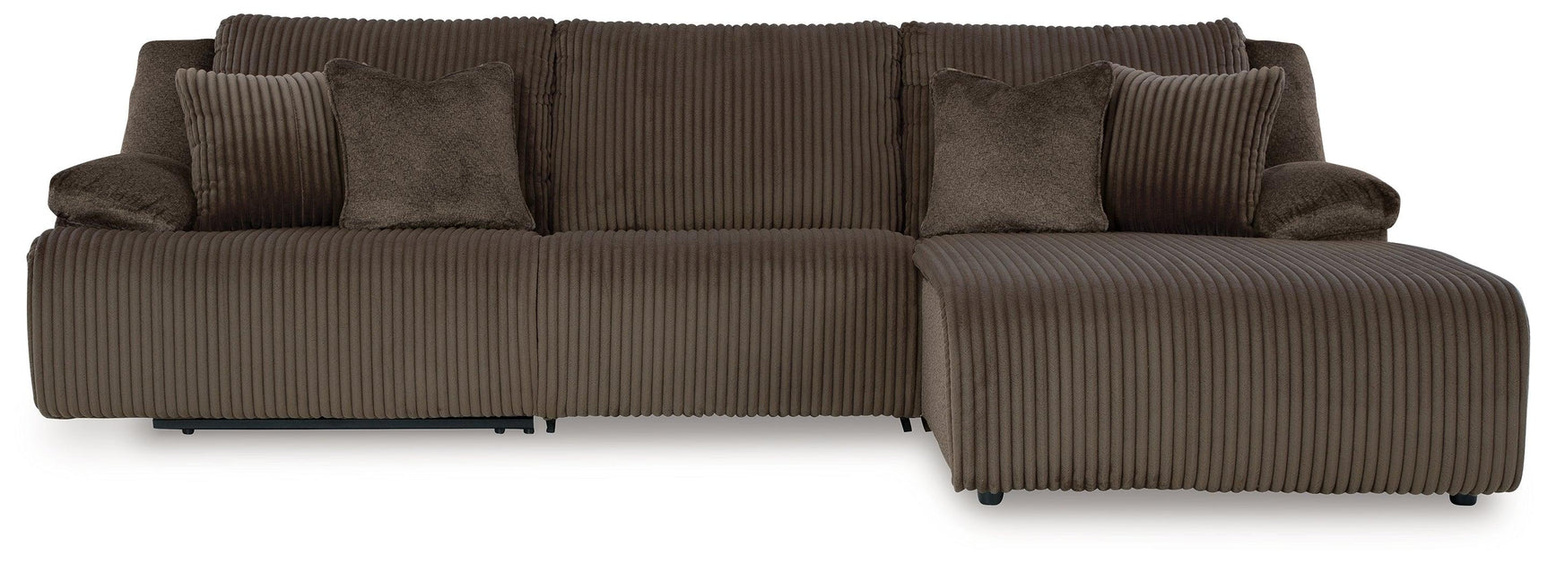 Top Tier Chocolate 3-Piece Sectional Sofa Chaise