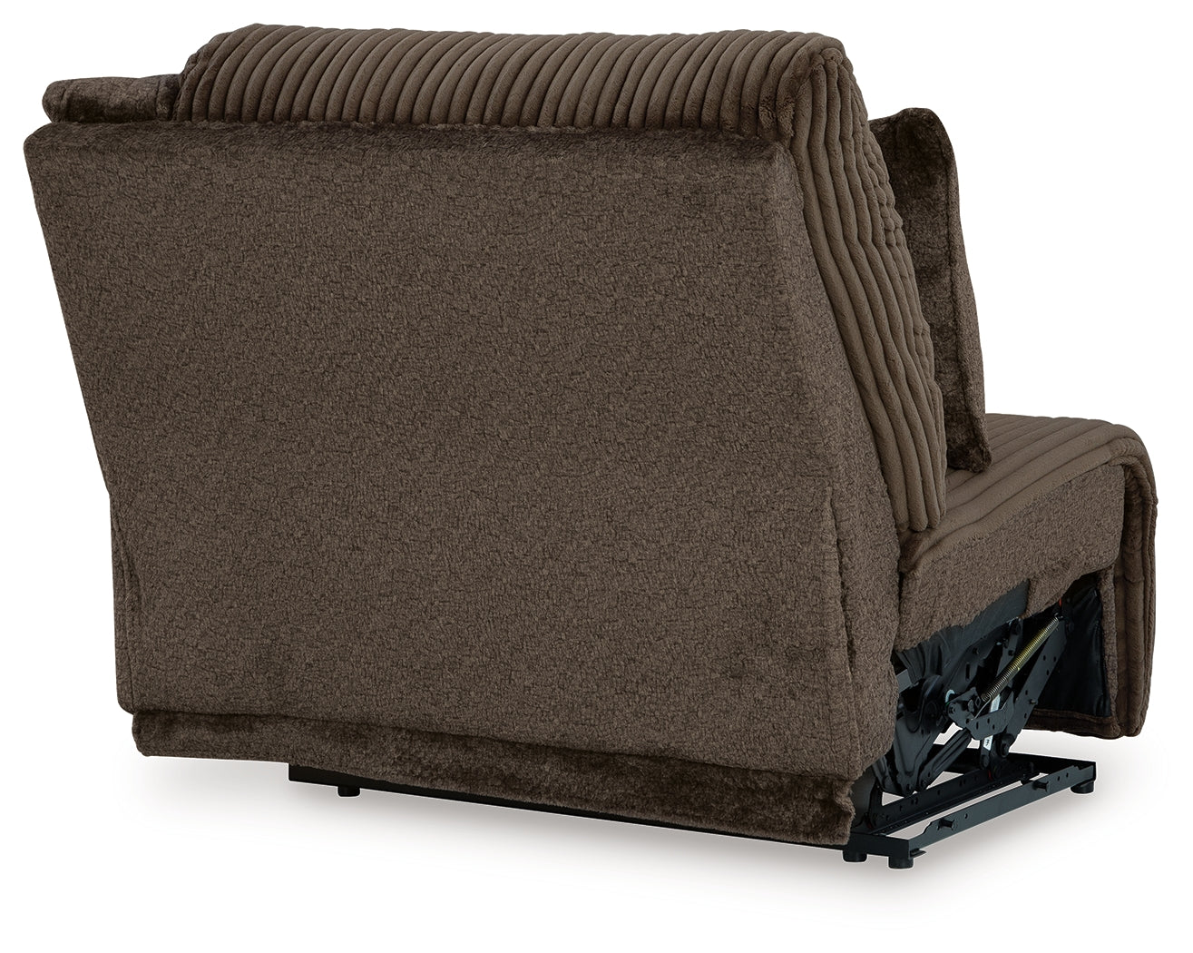 Top Tier Chocolate Velvet 3-Piece Reclining Sofa Chaise Sectional