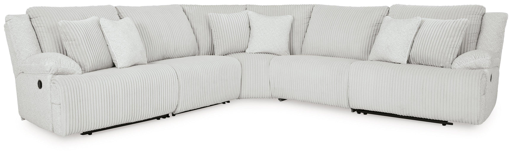 Top Tier Alloy Velvet 5-Piece Reclining Sectional