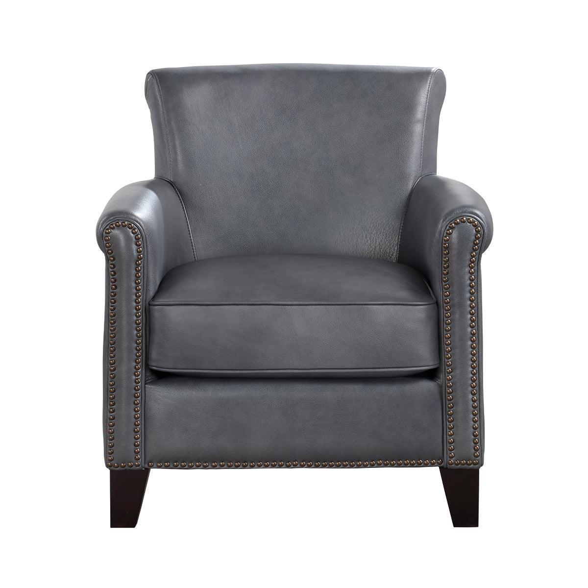 Braintree Burnish Gray Leather Accent Chair